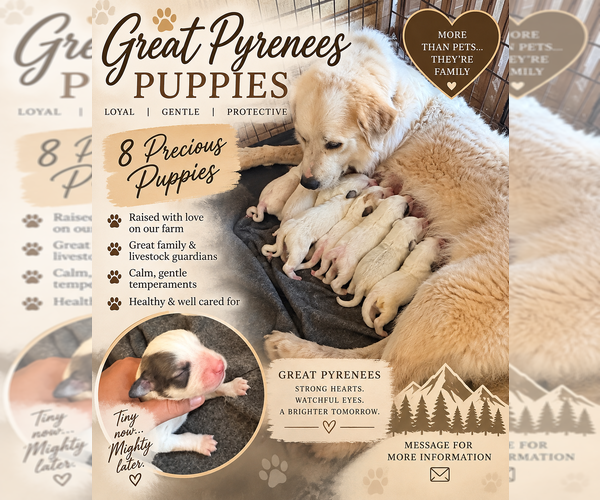 Medium Photo #1 Great Pyrenees Puppy For Sale in WATKINSVILLE, GA, USA